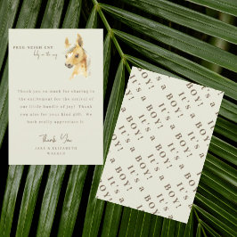 Tarjeta De Agradecimiento Caballo es un mensaje de Baby Shower de niño Graci