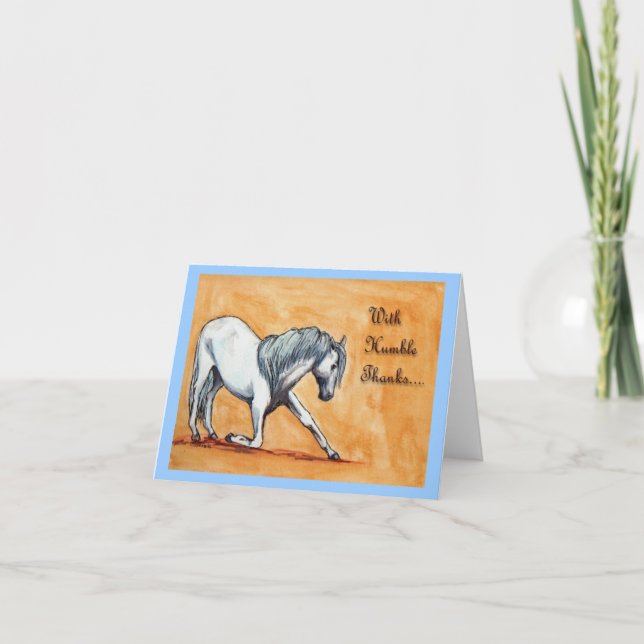 Tarjeta de agradecimiento Caballo inclinándose (Anverso)