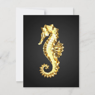 Tarjeta De Agradecimiento Caballo marino polígono de oro