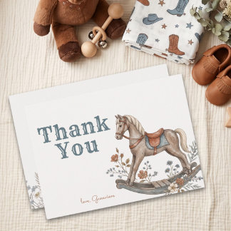 Tarjeta De Agradecimiento Caballo Mecedor de Gracias Pequeño Vaquero Occiden