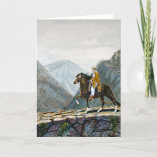 Tarjeta De Agradecimiento Caballo peruano en sendero de montaña
