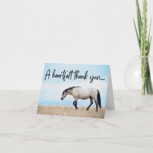 Tarjeta De Agradecimiento Caballo Salvaje Gracias (Anverso)