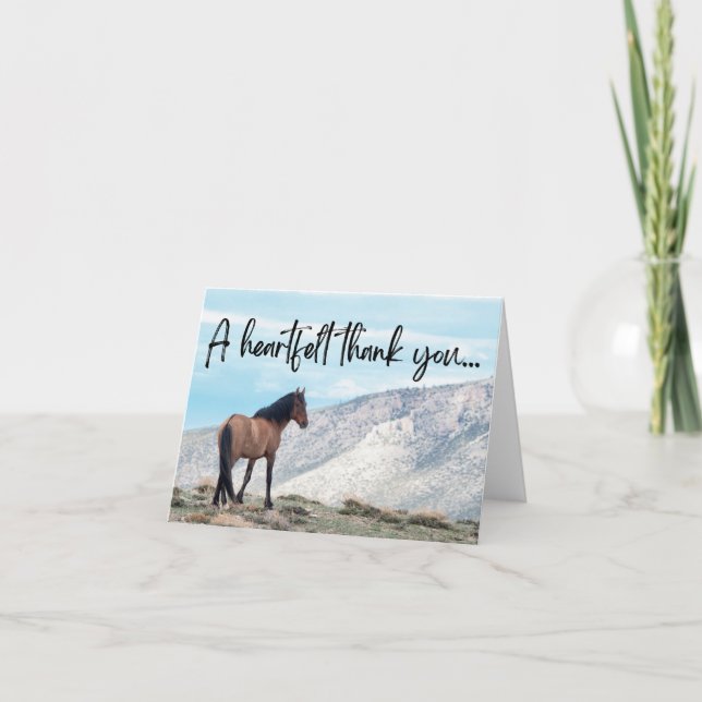 Tarjeta De Agradecimiento Caballo Salvaje Gracias (Anverso)