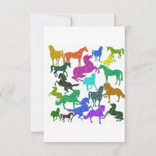 Tarjeta De Agradecimiento Caballos arco iris - "¡Tonto por caballos!"