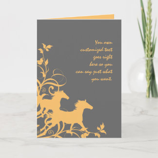 Tarjeta De Agradecimiento Caballos salvajes amarillos y grises