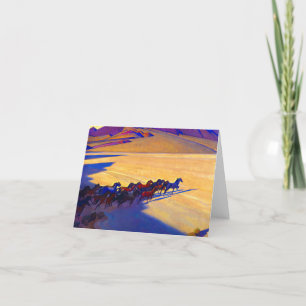 Tarjeta De Agradecimiento Caballos salvajes de Nevada, 1927, por Maynard Dix