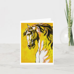 Tarjeta De Agradecimiento Cabeza de caballo (amarillo)