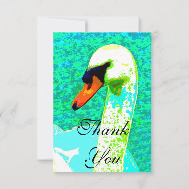 Tarjeta De Agradecimiento Cabeza de Cisne Blanca Majestuosa (Anverso)