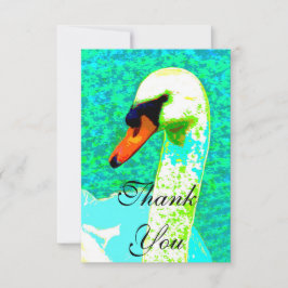 Tarjeta De Agradecimiento Cabeza de Cisne Blanca Majestuosa