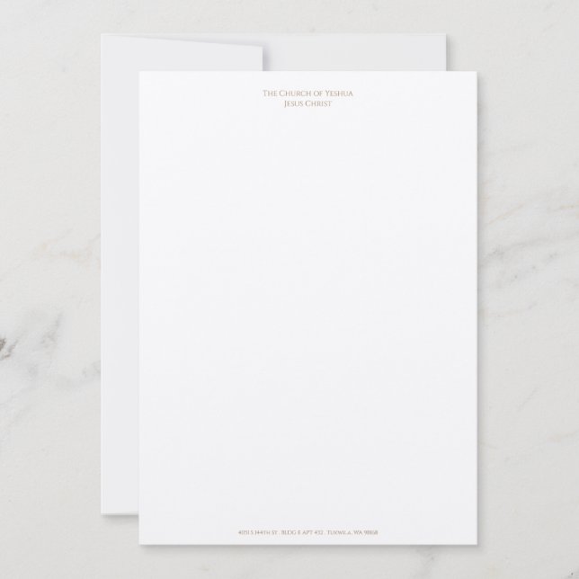 Tarjeta De Agradecimiento Cabeza de letra de la Iglesia de Yeshua Jesucristo (Anverso)