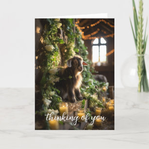 Tarjeta De Agradecimiento Cabra Adorable en el Jardín del Otoño