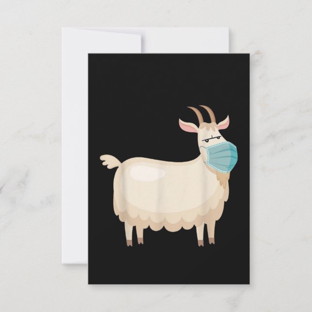 Tarjeta De Agradecimiento Cabra antimascarilla con arte de máscara facial (Anverso)