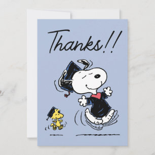 Tarjeta De Agradecimiento Cacahuetes Graduación Snoopy & Woodstock Gracias