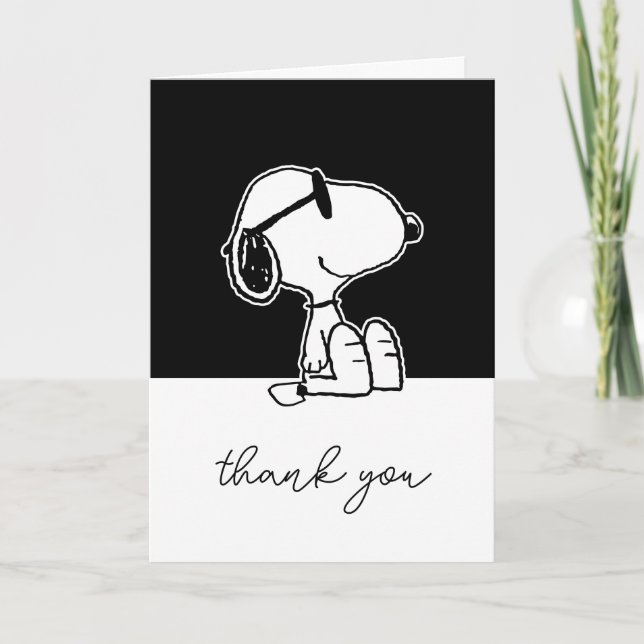 Tarjeta De Agradecimiento Cacahuetes | Snoopy Heart Sungafas (Anverso)