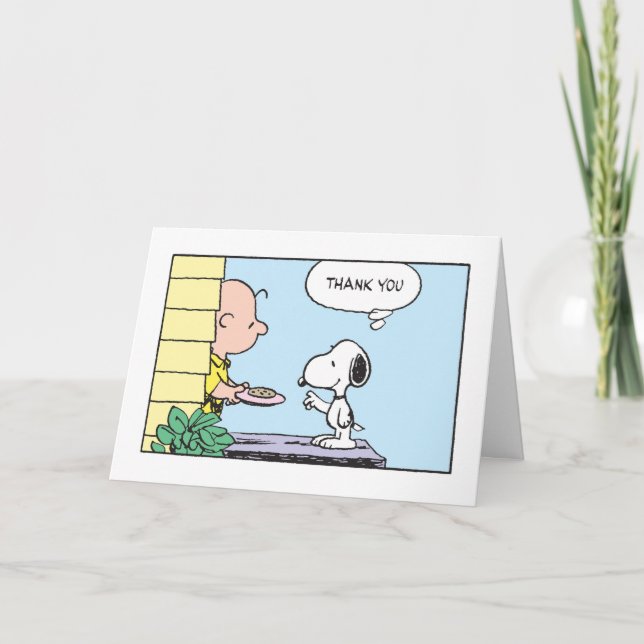 Tarjeta De Agradecimiento Cacahuetes | Snoopy y Charlie Brown Gracias (Anverso)