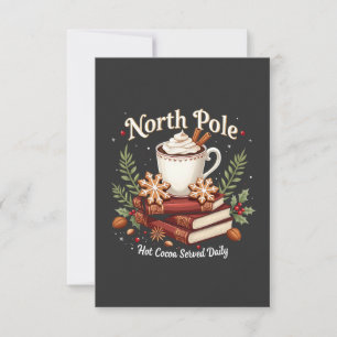 Tarjeta De Agradecimiento Cacao Caliente de Navidad Amante del Polo Norte Fe
