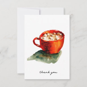 Tarjeta De Agradecimiento cacao caliente y malvaviscos