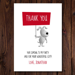 Tarjeta De Agradecimiento Cachorro De Dibujos Animados Adorable Señal De Agr