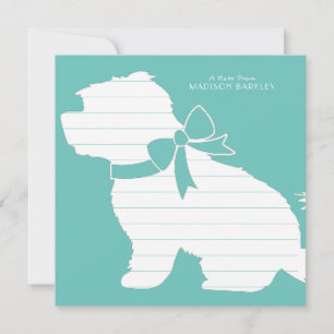 Tarjeta De Agradecimiento Cachorro de perro maltés pelo corto Teddy Bear