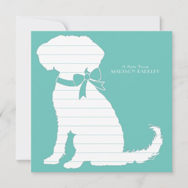 Tarjeta De Agradecimiento Cachorro de perro Schnoodle (Anverso)
