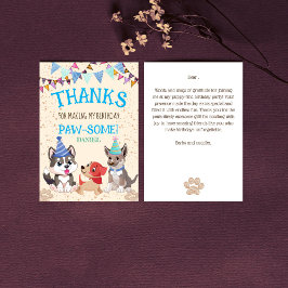 Tarjeta De Agradecimiento Cachorros lindos fiesta de cachorros vamos a paw-f