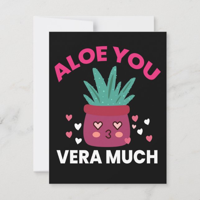Tarjeta De Agradecimiento Cactus Aloe Vera Mucho (Anverso)