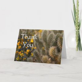 Tarjeta De Agradecimiento Cactus and Wildflowers, gracias