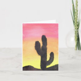 Tarjeta De Agradecimiento Cactus de Atardecer