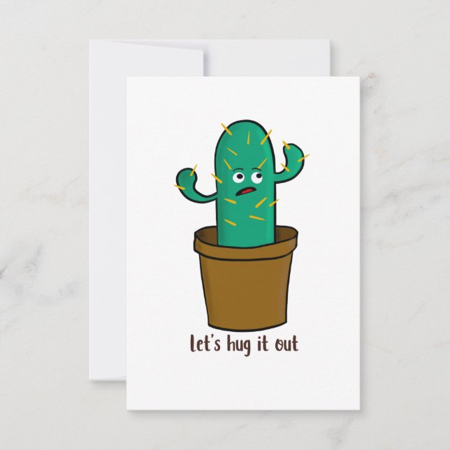 Tarjeta De Agradecimiento Cactus divertidos abremos Kawaii (Anverso)