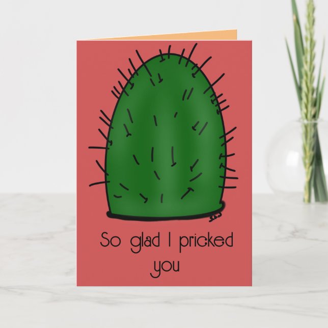 Tarjeta De Agradecimiento Cactus el día de San Valentín (Anverso)