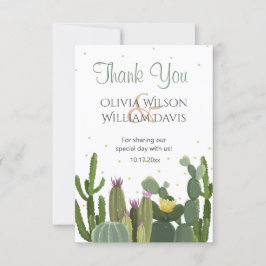 Tarjeta De Agradecimiento Cactus Elegant Wedding