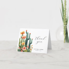 Tarjeta De Agradecimiento Cactus Fiesta Floral Bridal Shower