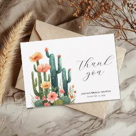 Tarjeta De Agradecimiento Cactus Fiesta Floral Despedida de Soltera