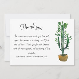 Tarjeta De Agradecimiento Cactus Funeral Potted