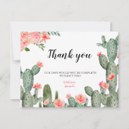 Tarjeta de agradecimiento Cactus Greenery