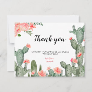 Tarjeta de agradecimiento Cactus Greenery