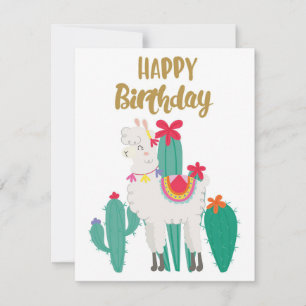 Tarjeta De Agradecimiento Cactus Happy Birthday