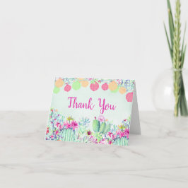 Tarjeta De Agradecimiento Cactus Lantern FiestaSuculents Watercolor Boda