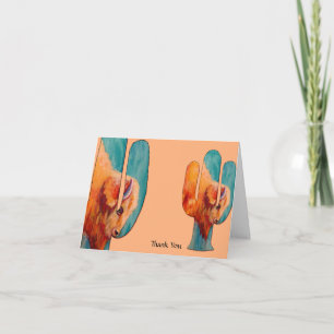 Tarjeta De Agradecimiento Cactus y Búfalo del Suroeste Gracias
