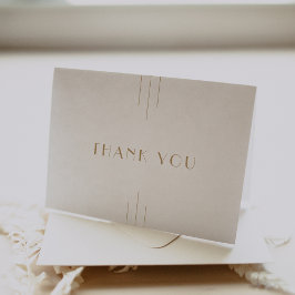 Tarjeta De Agradecimiento CADA Oro Art Deco Boda Geométrico Simple