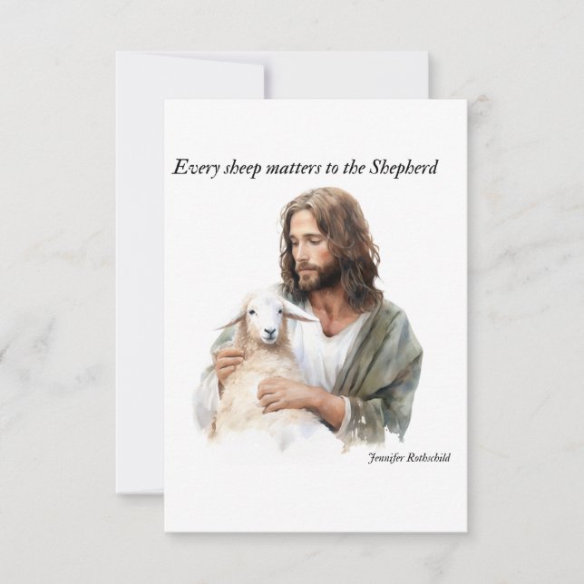 Tarjeta De Agradecimiento Cada oveja importa para el pastor (Anverso)
