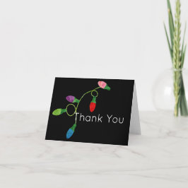 Tarjeta De Agradecimiento Cadena Divertida y Festiva de Luces de Navidad par