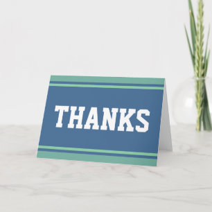 Tarjeta De Agradecimiento CADENAS DEPORTIVAS - Ocean Blue Green + tu texto