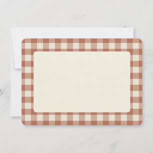 Tarjeta De Agradecimiento Caer Amaro en patrón de cuadros Gingham de Panna C