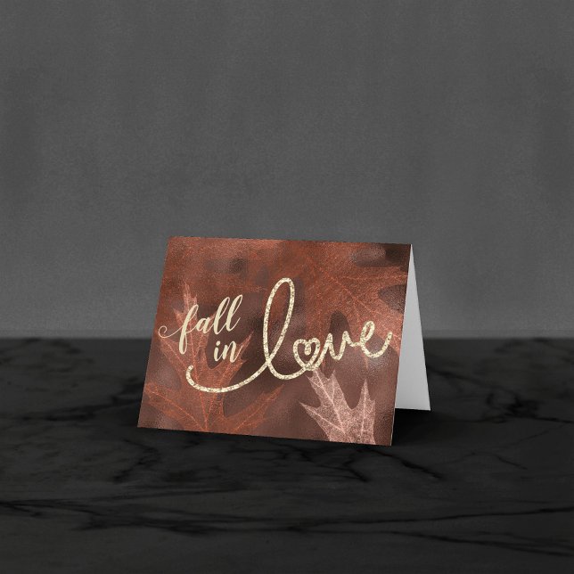 Tarjeta De Agradecimiento Caer enamorada del otoño | Foto del Boda Naranja (Subido por el creador)