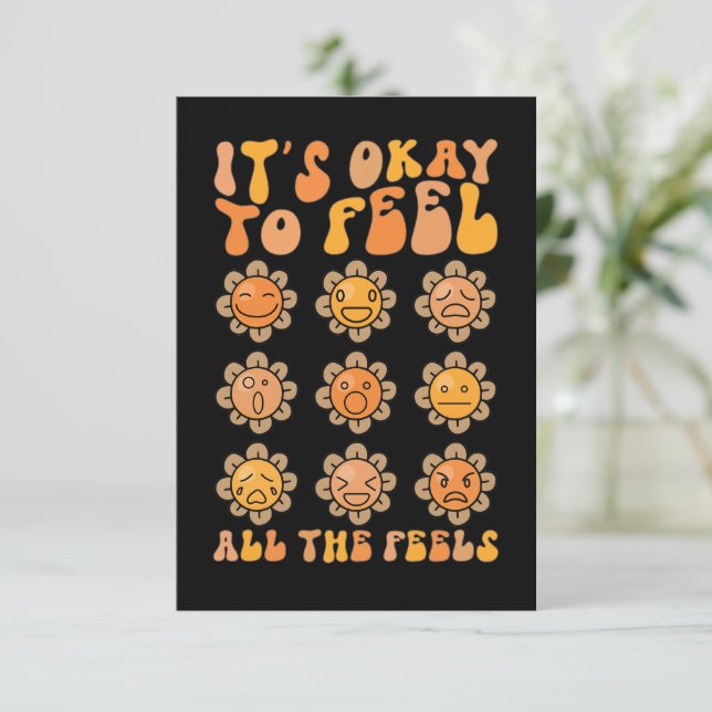 Tarjeta De Agradecimiento Caer Está Bien Sentir Todos Los Sentimientos De Sa (Anverso de pie)