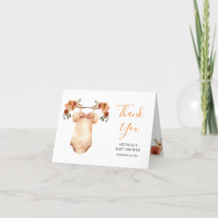 Tarjeta De Agradecimiento Caer Rústica Rústica Ropa de Ropa de Bebé Doblado 