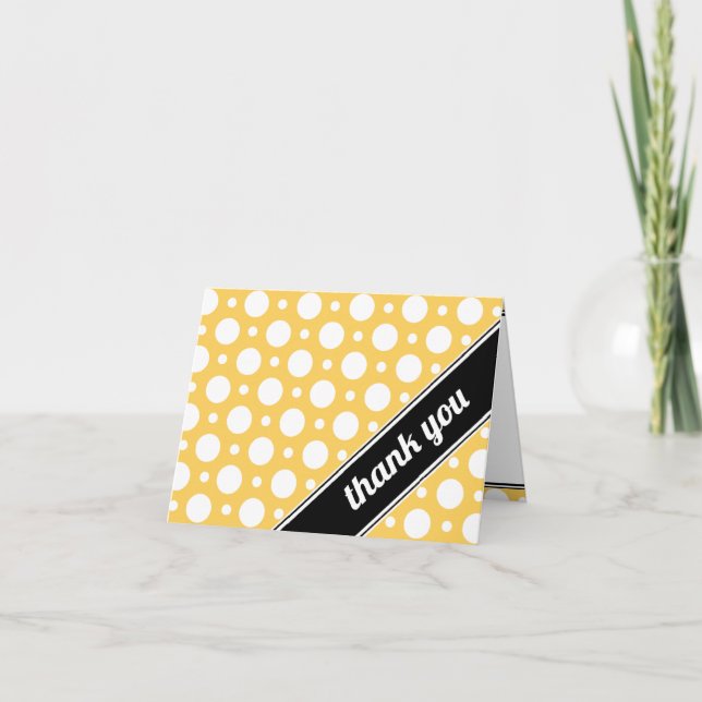 Tarjeta de agradecimiento Café Amarillo con lunare (Anverso)