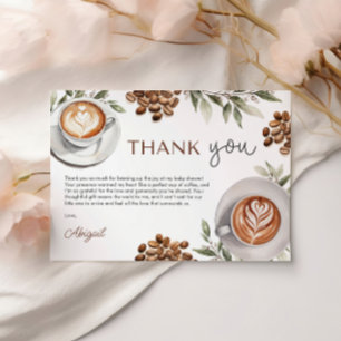Tarjeta De Agradecimiento Café Baby Shower - Un bebé se está preparando grac