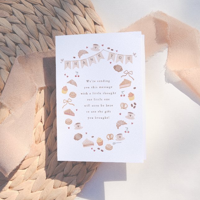 Tarjeta De Agradecimiento Cafe Bebe Baby Shower Thank You (Subido por el creador)